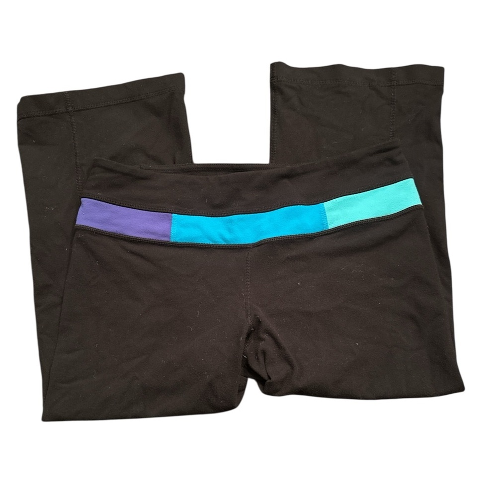 Lululemon cropped FLARE wide leg leggings blue purple green capris